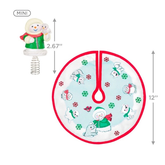 FINAL DROP 🚨 NIB Hallmark Snowman Collectible Mini Christmas Tree Topper Skirt - Picture 2 of 3